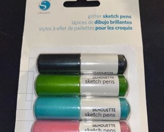 Large selection of silhouette items, including glitter sketch, pens