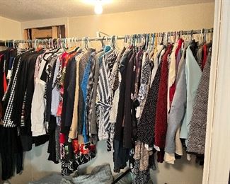 Large selection of ladies clothes.
Many brand new with tags.