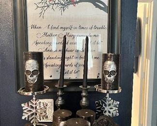 Selection of Halloween, candles and decorations