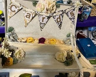 Very cute suitcase embellished for cards at a wedding