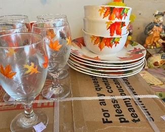 Fall, dinnerware and stemware