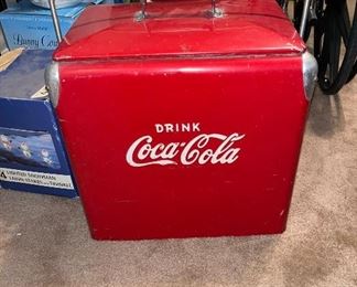 Large vintage Coca-Cola cooler.