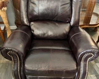 Brown leather recliner