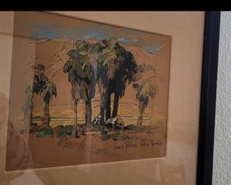 Seven Palms - Palm Springs, Don Masefield Easton, California Artist (1896-1956) SOLD