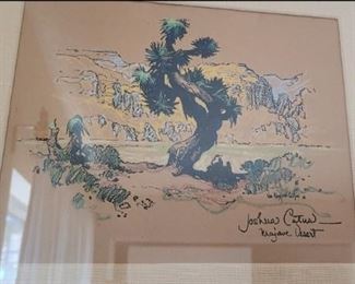 Joshua Cactus, Mojave Desert, Don Masefield Easton, California Artist (1896-1956) SOLD