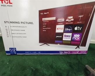55" TCL TV. (4) HDMI inputs.  4K UHD picture. Smart TV. New in box.
