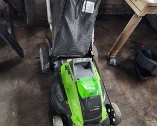 ONLY Item we are firm on price. Electric mower, blower, two batteries and charger. $400