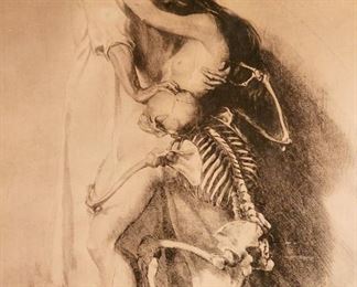 Antique skeleton print