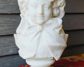 Carved alabaster bust