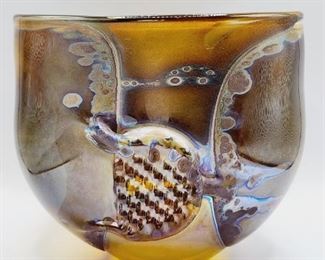 signed art glass vase