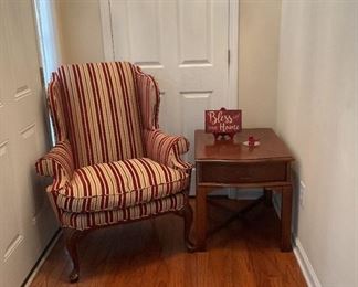 Arm Chair and Accent Table