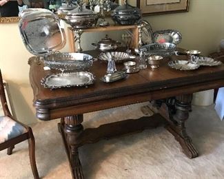 Large collection of silver serving trays 