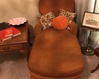Comfortable orange chaise lounger