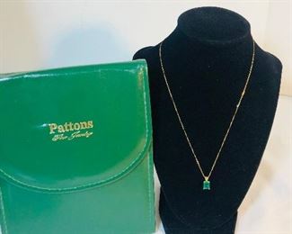 Emerald pendant on Gold necklace 
