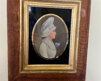 Boston oval watercolors  Phebe  Merritt married to Caleb Willis 9/15/1792 original canvas and gilt frames
Purchased through CRN auctions Cambridge