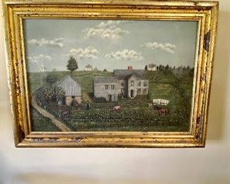 Oil on canvas subject Westbrook Maine  farm scene.  No artist mention. 
Bid item