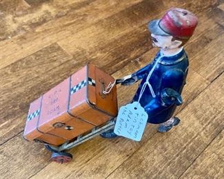 Lehmann Tin toy Adam the Porter with trunk
