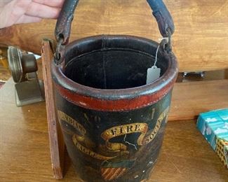 Antique leather fire bucket