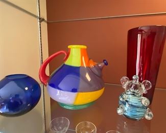 Art Glass decorative teapot by Harry Stuart RPM Studios Quilt pattern