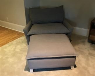 West Elm Chair and a Half w/Ottoman 