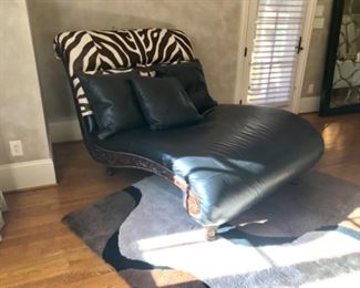 Maitland-Smith Relaxed Hunt Club Mahogany Chaise Lounge 