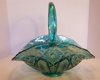 Vintage Carnival Glass Basket