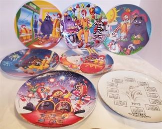 McDonalds Plastic Plates x6, 1975 Lefevre Calendar Plate
