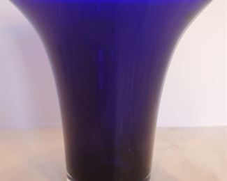 Vintage Fluted Deep Cobalt Blue Vasre