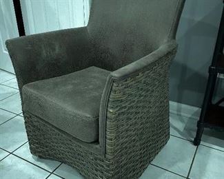Rattan brown chair, 26" x 19"D x 36"H,  was $135, NOW $95