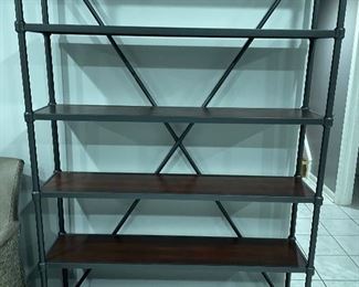 Metal & wood shelves,  5 tier shelving unit, 47"W x 11"D x 72"H, was $115, NOW $95