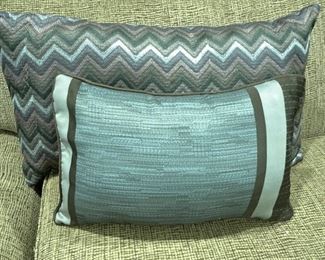 Pair of brown/turquoise decorative pillows,  was $20, NOW $10
