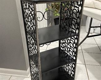 Black metal 3 tier shelving unit, 15"W x 12"D x 33"H,  $30