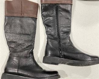 Stivari black boots with brown cuff,  was $25, NOW $15