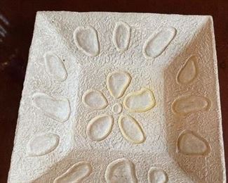 Decorative square beige plate, Approx 7" x 7",  was $7, NOW $5