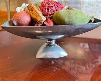 Silver metal triangle dish,  11"W x 5"H,  was $16, NOW $10