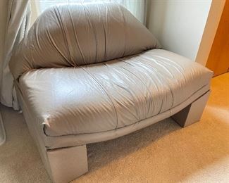 Tan Faux Leather settee, 35"W x 32"D x 34"H,  was $225, NOW $145