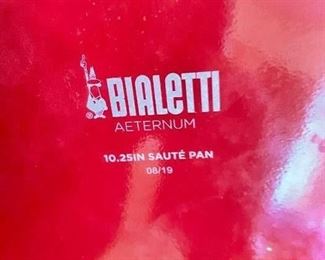 Bialetti Aeternum Nonstick White Ceramic Cookware,  Saute Pan, Red & White