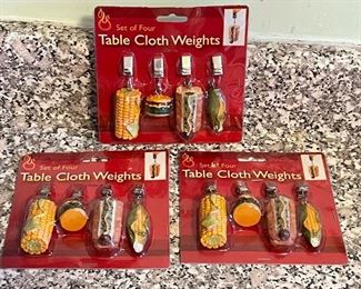 Tablecloth weights(3), $4