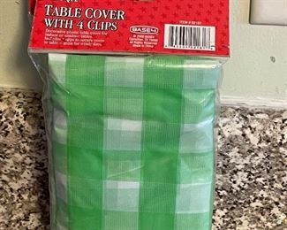 Table cover w/ four clips - 2 available - , was $2 each, NOW $1 each