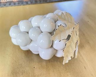 Ceramic white grape bunch decor,  was $5, NOW $3