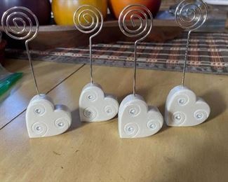 Set of 4 heart shaped card holders, was  $4, NOW $2