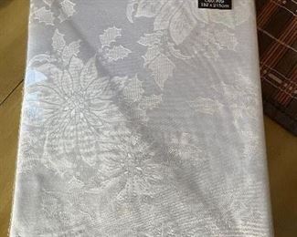 New 60" x 84" Oblong Poinsettia damask tablecloth,  $6