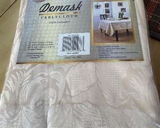 New 60" x 108" Damask tablecloth,  was $6, NOW $5