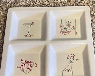 Divided Xmas serving dish,  was $5, NOW $4
