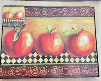 4 hardback apple place-mats and coasters,  was $7, NOW $5