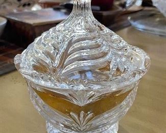 Candy dish with gold embossing,,  was $6, NOW $4