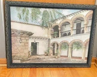 House with tile roof pic, 29.5"W x 22"H,  was $25, NOW $18