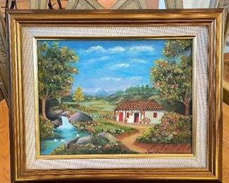 Hand painted La Fonda creek-side, 16.5" x 13.5",  was $34, NOW $20