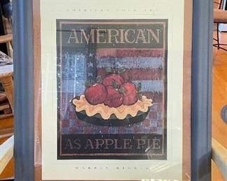 America is Apple Pie print framed, 24"H x 20"W,  was $10, Now $7
