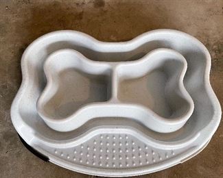 Dog dish w/spillover rims (for small dogs),  $8